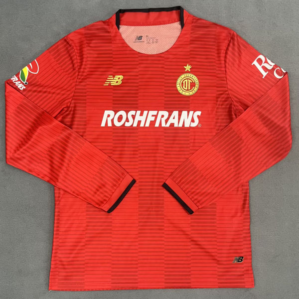 2025/26 Deportivo Toluca Home Red Long Sleeve Soccer Jersey 托卢卡