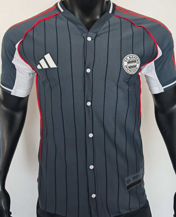 2025/26 BFC Grey Baseball Player Version T-Shirt  硅胶版