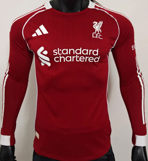 2025/26 LFC Home Red Player Version Long Sleeve Jersey