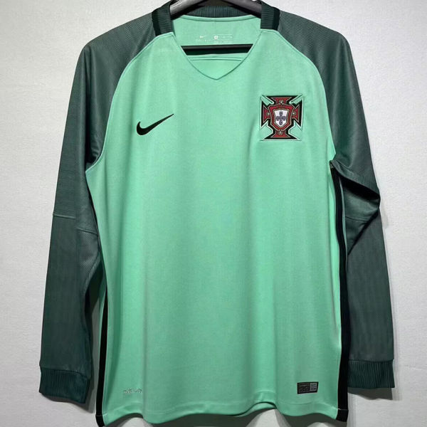 2016 Portugal Away Retro Long Sleeve Soccer Jersey