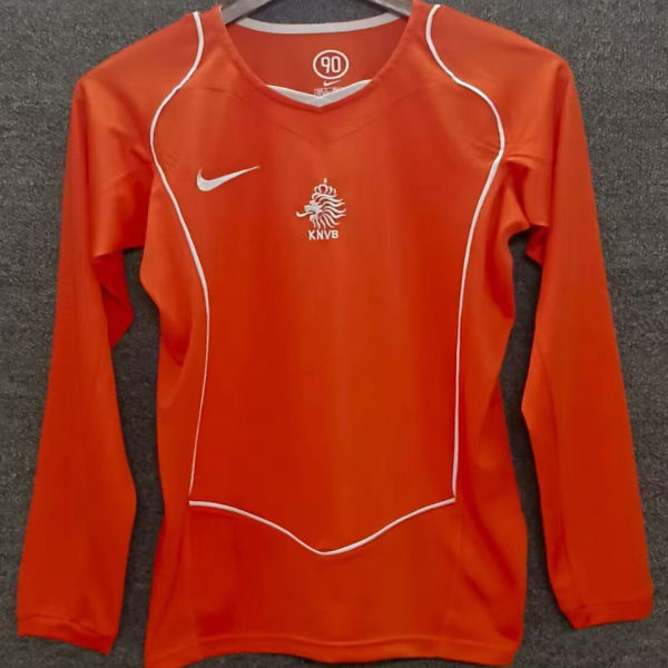 2004 NL Home Orange Retro Long Sleeve Soccer Jersey
