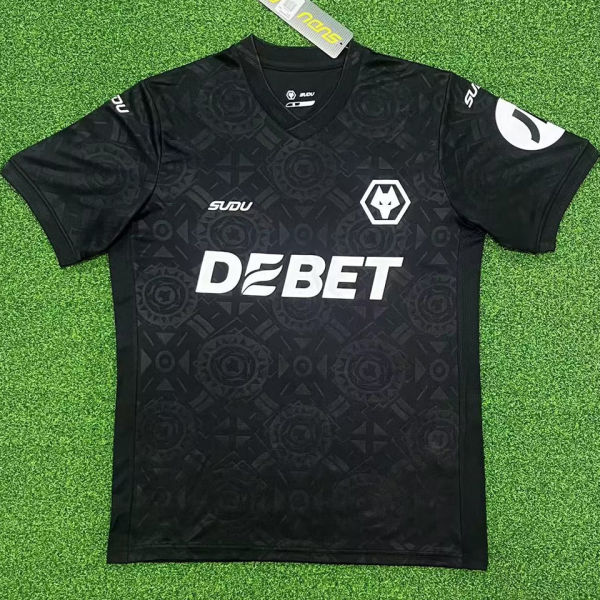 2025/26 Wolves Goalkeeper Black Fans Soccer Jersey