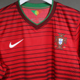 2014 Portugal Home Red Retro Player Version Soccer Jersey 球员版