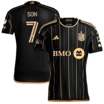 SON #7 Los Angeles Home Black Fans Soccer Jersey 2025/26 队微上带星