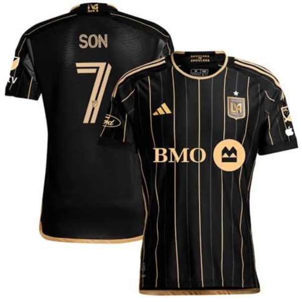 SON #7 Los Angeles Home Black Fans Soccer Jersey 2025/26 队微上带星