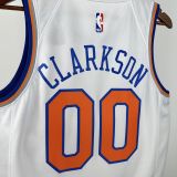 NY Knicks CLARKSON #00 White NBA Jersey