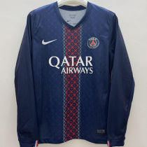 2025/26 PSG Home Blue Fans Long Sleeve Soccer Jersey
