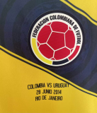 2014 Colombia Home Yellow Retro Soccer Jersey（Wearing small lettering on the chest）胸前印有小字
