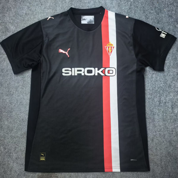 2025/26 Gijon Home Red White Fans Soccer Jersey 希洪竞技