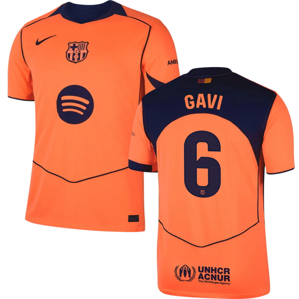 GAVI # 6 BA 1:1 Quality Third Fans Soccer Jersey 2025/26 (LaLiga Font 西甲字体 有号下广告)