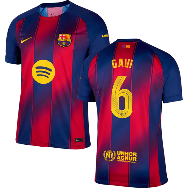 GAVI # 6 BA 1:1 Quality Home Fans Soccer Jersey 2025/26  (UCL Font 欧冠字体 有号下广告)