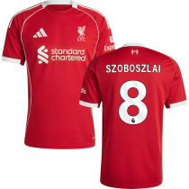 SZOBOSZLAI #8 LFC 1:1 Home Red Fans Jersey 2025/26 (League Font 联赛字体 )