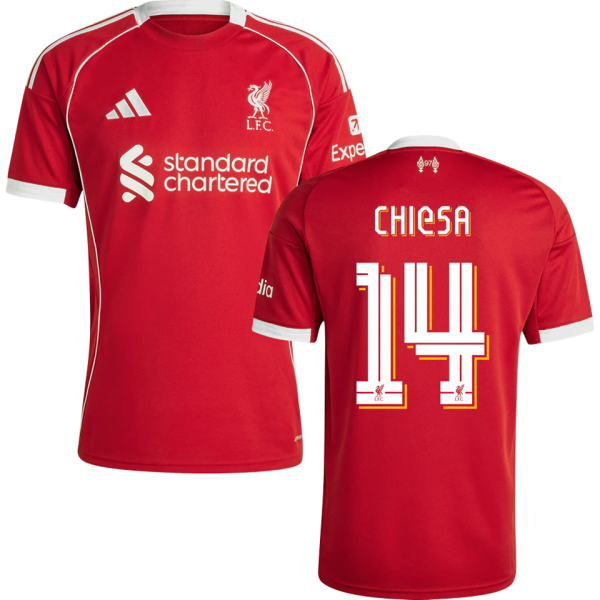 CHIESA #14 LFC 1:1 Home Red Fans Jersey 2025/26 (UCL Font 欧冠字体 )