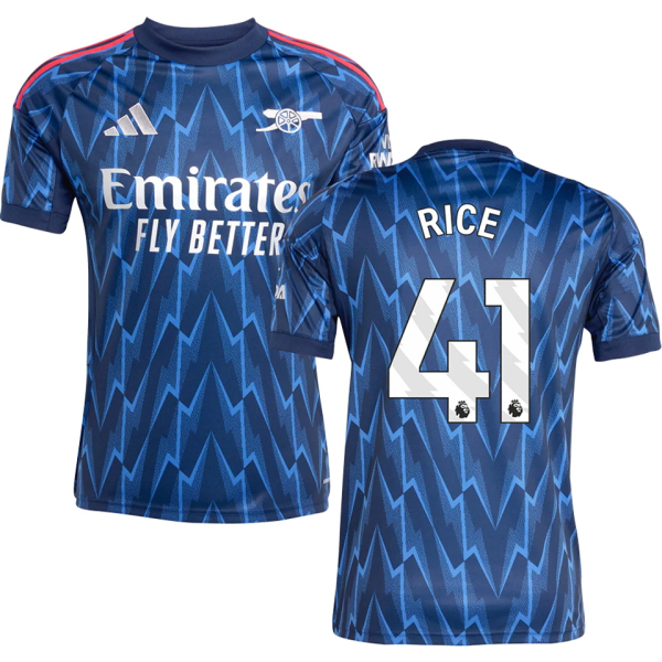 RICE #41 ARS 1:1 Quality Away Fans Soccer Jersey 2025/26 (League Font 联赛字体 )