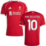 MAC ALLISTER #10 LFC 1:1 Home Red Fans Jersey 2025/26 (League Font 联赛字体 )
