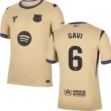 GAVI # 6 BA 1:1 Quality Away Fans Soccer Jersey 2025/26 (LaLiga Font 西甲字体 有号下广告)