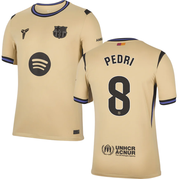PEDRI # 8 BA 1:1 Quality Away Fans Soccer Jersey 2025/26 (LaLiga Font 西甲字体 有号下广告)