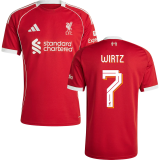 WIRTZ #7 LFC 1:1 Home Red Fans Jersey 2025/26 (UCL Font 欧冠字体 )