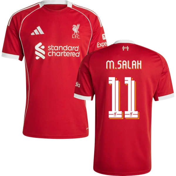 M.SALAH #11 LFC 1:1 Home Red Fans Jersey 2025/26 (UCL Font 欧冠字体 )