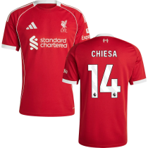 CHIESA #14 LFC 1:1 Home Red Fans Jersey 2025/26 (League Font 联赛字体 )