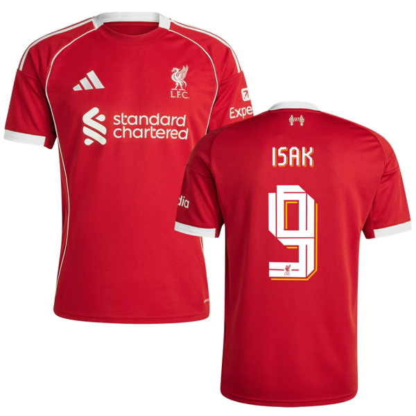 ISAK #9 LFC 1:1 Home Red Fans Jersey 2025/26 (UCL Font 欧冠字体 )