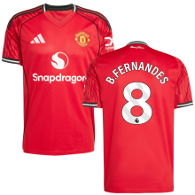 BFERNANDES #8 M Utd 1:1 Quality Home Fans Soccer Jersey 2025/26 (League Font 联赛字体 )