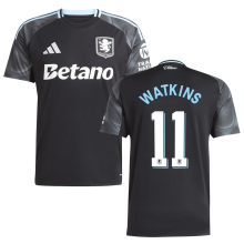 WATKINS #11 Aston Villa Away Black Fans Soccer Jersey 2025/26 (UCL Font 欧冠字体 )