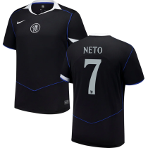 NETO #7 CFC Third Black Fans Soccer Jersey 2025/26  (UCL Font 欧冠字体 )