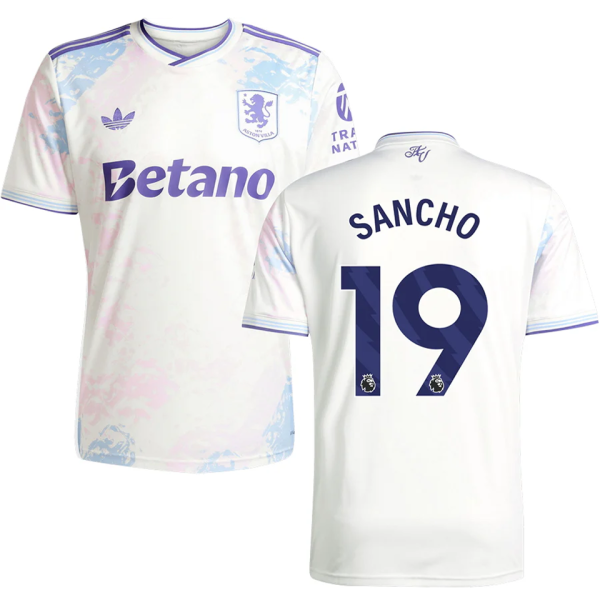 SANCHO #19 Aston Villa Third Fans Soccer Jersey 2025/26 (League Font 联赛字体 )