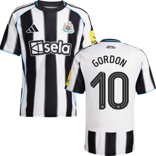 GORDON #10 Newcastle 1:1 Quality Home Fans Soccer Jersey 2025/26  (UCL Font 欧冠字体 )
