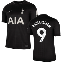 RICHARLISON #9 TH FC 1:1 Quality Away Black Fans Soccer Jersey 2025/26 (League Font 联赛字体 )