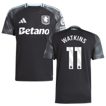 WATKINS #11 Aston Villa Away Black Fans Soccer Jersey 2025/26 (League Font 联赛字体 )