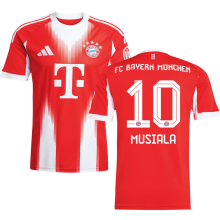 MUSIALA #10 BFC 1:1 Quality Home Red Fans Soccer Jersey 2025/26