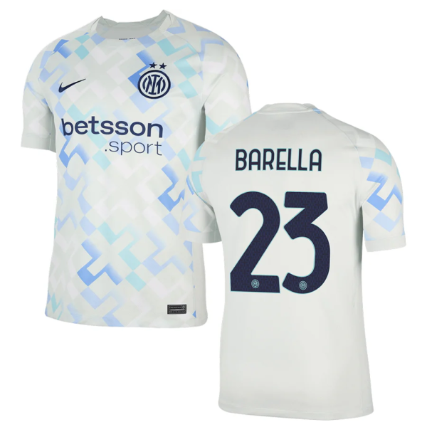 BARELLA #23 In Milan Away White Fans Soccer Jersey 2025/26