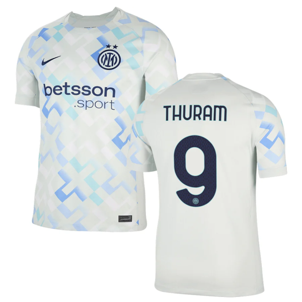 THURAM #9 In Milan Away White Fans Soccer Jersey 2025/26