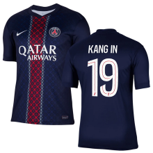 KANG IN #19 PSG 1:1 Quality Home Fans Soccer Jersey 2025/26 (League Font 联赛字体 )