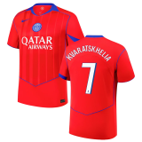 KVARATSKHELIA #7 PSG 1:1 Quality Third Fans Soccer Jersey 2025/26 (League Font 联赛字体 )