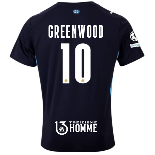 GREENWOOD #10 MS 1:1 Quality Away Fans Soccer Jersey 2025/26 (UCL Font 欧冠体 ) （Have TREIZIEME HOMME 带号下广告 ）
