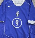 2004/06 Brazil Away Blue Retro Soccer Jersey