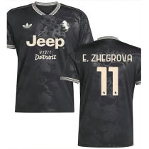 E. ZHEGROVA  点后有空格 JUV 1:1 Quality Third Black Fans Soccer Jersey  2025/26 带胸前新广告