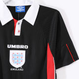 1998 England Away Black Retro Soccer Jersey