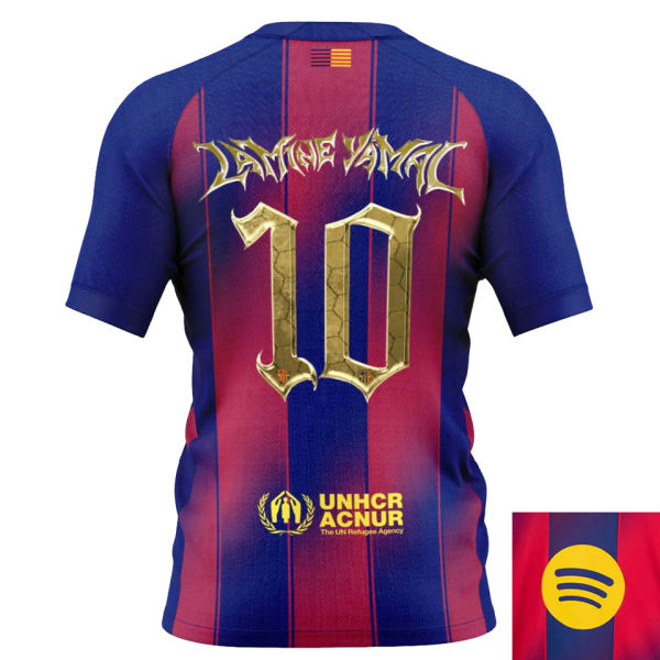 LAMINE YAMAL #10 BA 1:1 Quality Home Kopa Trophy Fans Soccer Jersey 2025/26 带号下广告