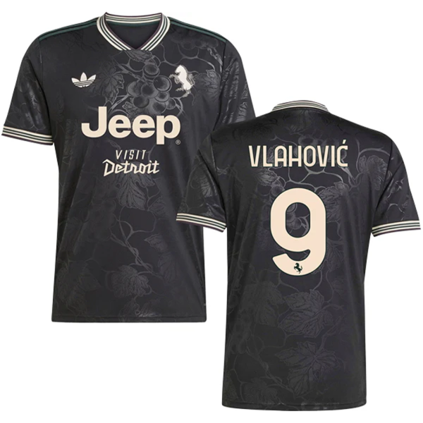 Vlahović #9 JUV 1:1 Quality Third Fans Soccer Jersey 2025/26 带胸前新广告