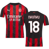 NKUNKU #18 AC Milan 1:1 Quality Home Fans Soccer Jersey 2025/26