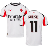 PULISIC #11  AC Milan Away White Fans Soccer Jersey 2025/26