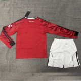 2025/26 M Utd Home Red Kids Long Sleeve Soccer Jersey  长袖童装