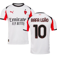 RAFA LEãO #10  AC Milan Away White Fans Soccer Jersey 2025/26