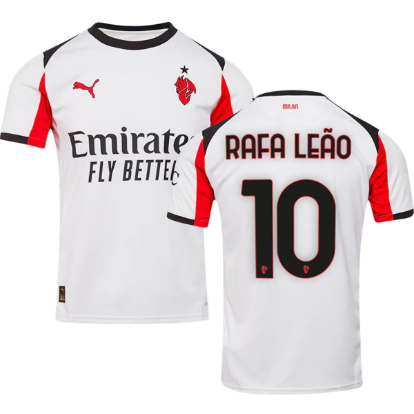 RAFA LEãO #10  AC Milan Away White Fans Soccer Jersey 2025/26