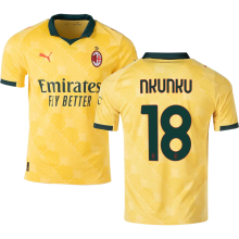 NKUNKU #18 AC Milan Third Yellow Fans Soccer Jersey 2025/26