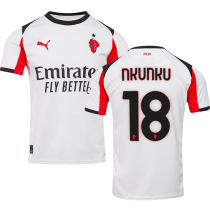 NKUNKU #18 AC Milan Away White Fans Soccer Jersey 2025/26